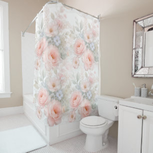Soft Pastel Floral Bouquet Shower Curtain