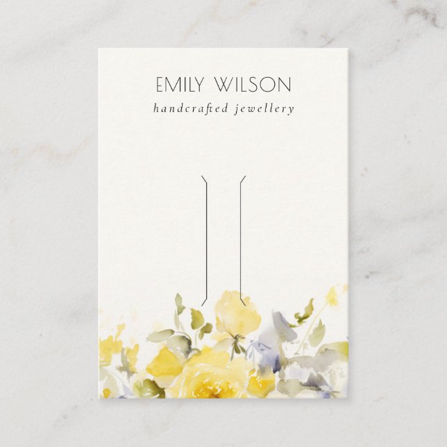 Soft Pastel Floral Bunch Hairpin Jewellery Display Business Card (Front)