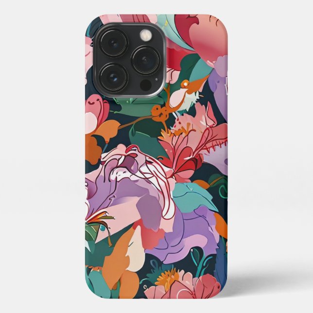 Soft Pastel Floral Pattern Design iPhone Case (Back)