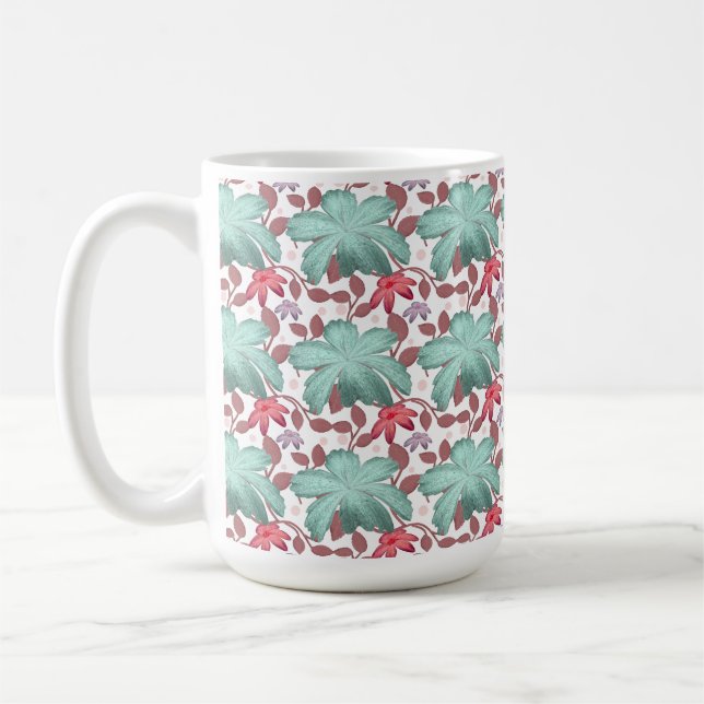 Soft Pastel Floral Pattern | Elegant floral  Coffee Mug (Left)