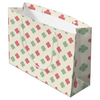 Soft Pastel Floral  Pink and Green Pattern  Large Gift Bag