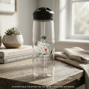 Soft Pastel Floral Rabbit Rescue Hydration Water Bottle