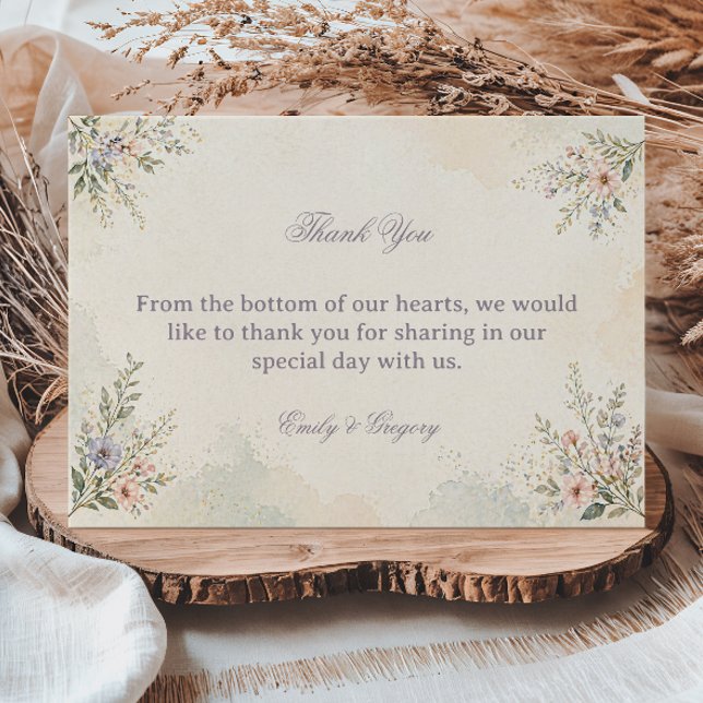 Soft Pastel Floral Thank You Card (Creator Uploaded)