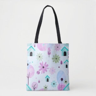 Soft Pastel Floral Tote Bag