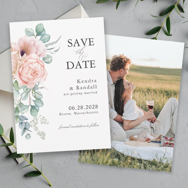 Soft Pastel Floral Wedding Save the Date (Creator Uploaded)