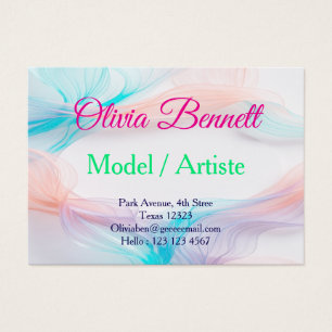 Soft Pastel Flow Wave Business Card Design