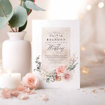 Soft Pastel Flowers Boho Elegant Chic Wedding Invitation<br><div class="desc">This elegant wedding invitation with its natural soft pastel colours palette and sophisticated botanical watercolor flowers design is a perfect way to invite your friends and family to celebrate your special day. The chic bohemian script typography gives it an extra sweet touch. Both the front and back of these custom...</div>
