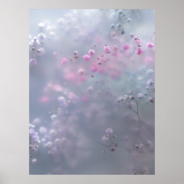 Soft pastel flowers in dreamy blur  poster (Front)