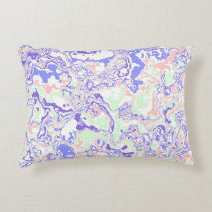 Soft Pastel Funky Boho Retro Abstract Marble Decorative Cushion