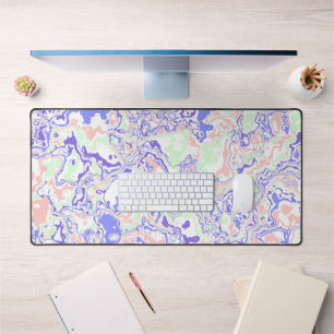 Soft Pastel Funky Boho Retro Abstract Marble Desk Mat