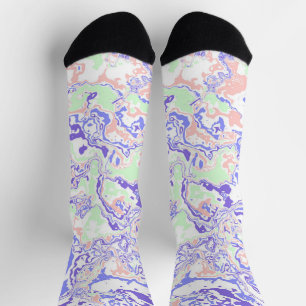 Soft Pastel Funky Boho Retro Abstract Marble Socks