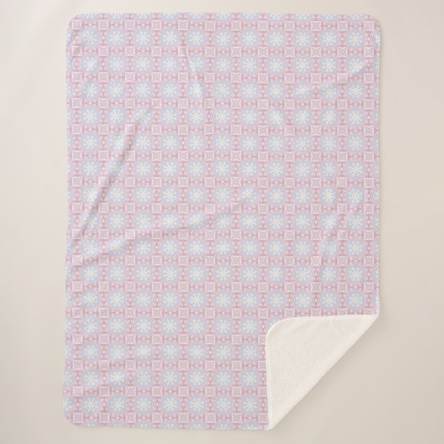 Soft Pastel Geometric Blanket – Pink & Lavender (Front)