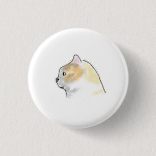 Soft Pastel Ginger Calico Cat Side Profile 3 Cm Round Badge