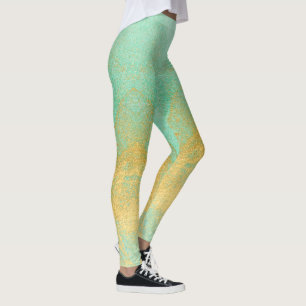 Soft pastel gold glitter All-Over-Print Leggings