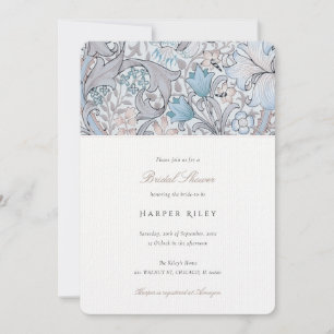 Soft Pastel Golden Lily Bridal Shower Elegant Invitation