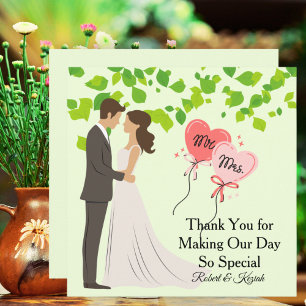 Soft Pastel Green Engagement Photo Custom Square Thank You Card