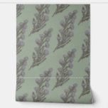 Soft Pastel Green & Lavender Botanical Floral  Wallpaper<br><div class="desc">This sweet and romantic vintage design in pastel green and lavender is sure to delight.</div>