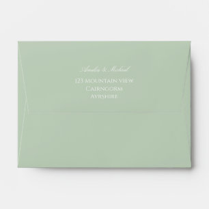 Soft Pastel Green Personalized Wedding Envelopes