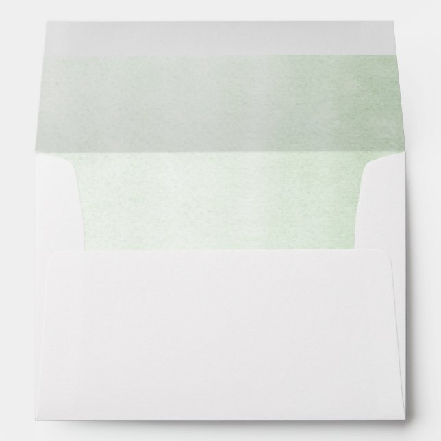 Soft Pastel Green Shades Watercolor Envelope (Back (Bottom))
