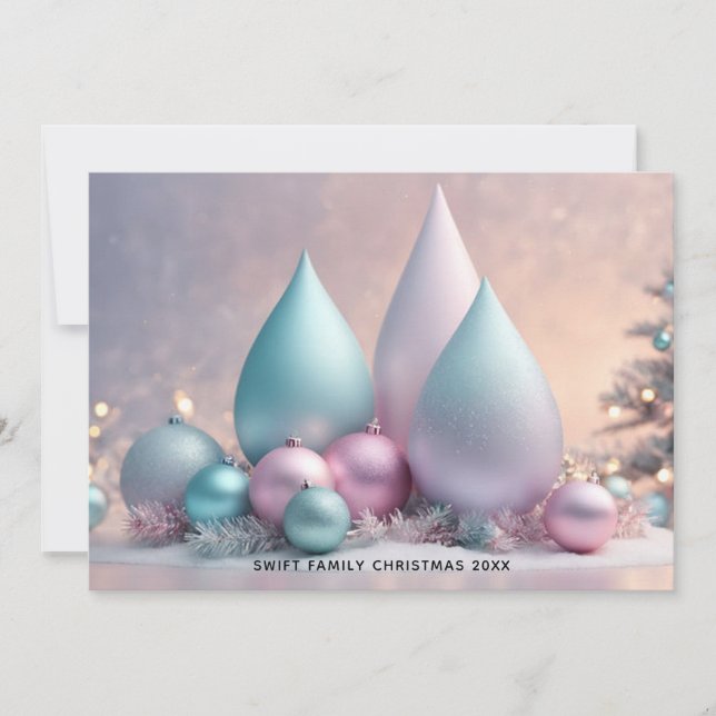Soft Pastel Holiday Card - 3D Christmas Artistry! (Front)