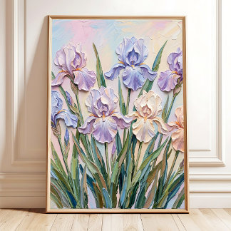 Soft Pastel Iris Minimalist Wall Art Canvas Print