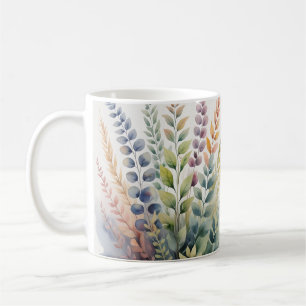 Soft Pastel Leaves Botanical Foliage Coffee Mug