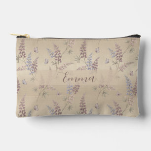 Soft Pastel Lupine & Butterfly Meadow Pattern Accessory Pouch
