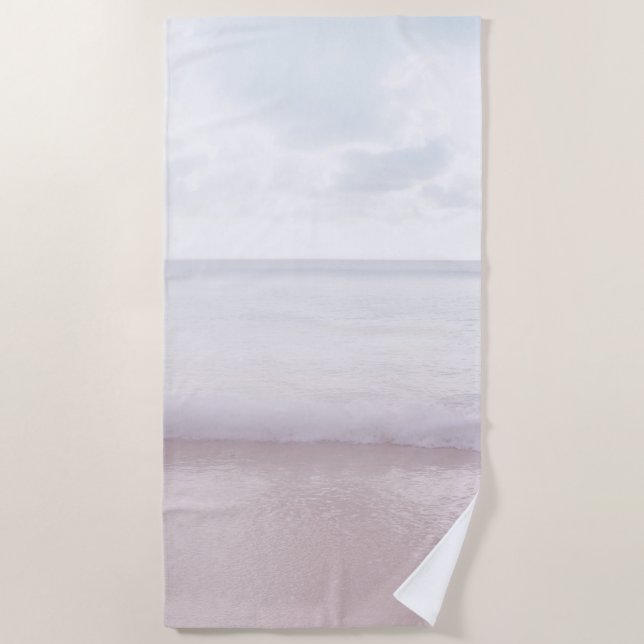 Soft Pastel Ocean Waves 4 #ocean#art Beach Towel (Front)