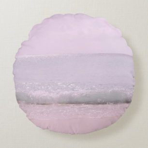 Soft Pastel Ocean Waves 5 Round Cushion