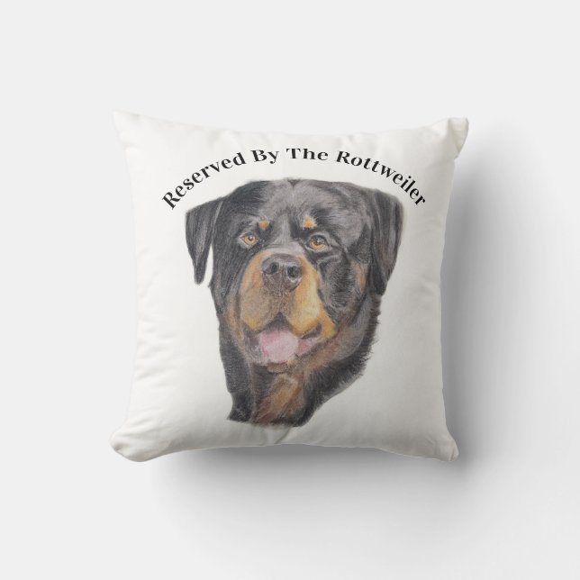 Soft Pastel of a Rottweiler Throw Cushion (Front)