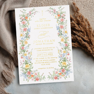 Soft Pastel Ornate Spring Floral QR Code Wedding 