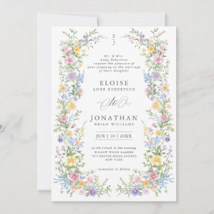 Soft Pastel Ornate Spring Garden Floral Wedding    Invitation