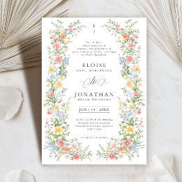 Soft Pastel Ornate Spring Garden Floral Wedding    Invitation