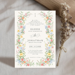 Soft Pastel Ornate Spring Garden Floral Wedding    Invitation