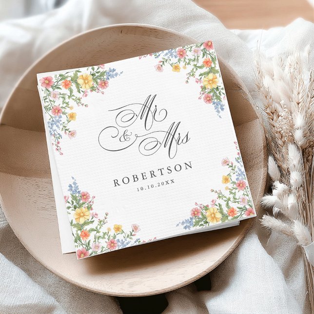 Soft Pastel Ornate Spring Garden Floral Wedding Napkin (Soft Pastel Ornate Spring Garden Floral Wedding Napkins)