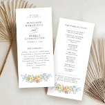 Soft Pastel Ornate Spring Garden Floral Wedding Programme<br><div class="desc">Bring timeless charm and romantic elegance to your wedding with this minimalist floral program, featuring a soft watercolor border of hand-painted blooms. The delicate floral arrangement includes pastel pinks, buttery yellows, soft lavenders, baby blues, and sage greens, gracefully framing your custom text in the centre. Perfect for spring or garden...</div>