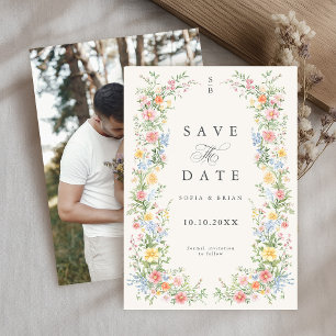 Soft Pastel Ornate Spring Garden Floral Wedding Save The Date