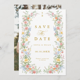 Soft Pastel Ornate Spring Garden Gold Wedding Save The Date