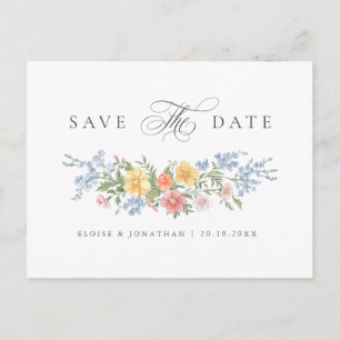 Soft Pastel Ornate Spring Garden Save the Date Postcard