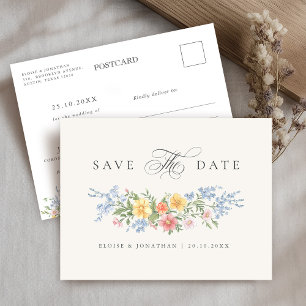 Soft Pastel Ornate Spring Garden Save the Date Postcard