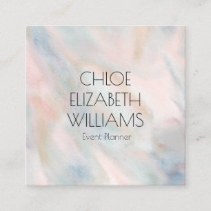 Soft Pastel Painting Abstract Brushstokes Pink Square Business Card