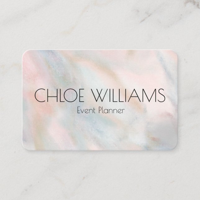 Soft Pastel Painting Abstract Brushstrokes Pink  Business Card (Front)