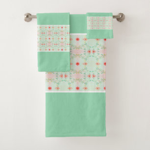 Soft Pastel Pattern Bath Towel Set