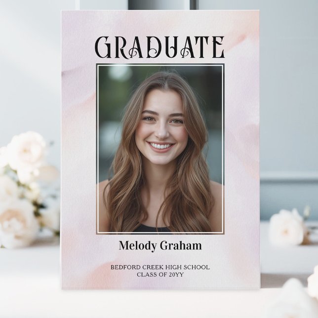 Soft Pastel Photo Graduation Open House Invitation (Creator Uploaded)