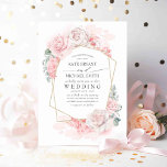 Soft Pastel Pink Flowers Elegant Romantic Wedding Invitation<br><div class="desc">Light pink flowers wedding invitations</div>