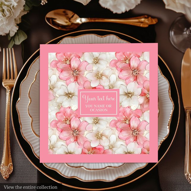 Soft Pastel Pink Gold Napkins Delicate Custom Name (Soft Pastel Pink Gold Napkins Delicate Custom Name)