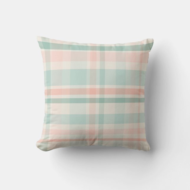 Soft Pastel Plaid one Cushion (Front)