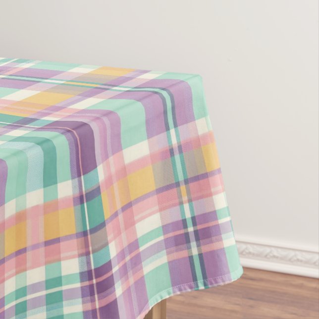 Soft Pastel Plaid  Tablecloth (In Situ)