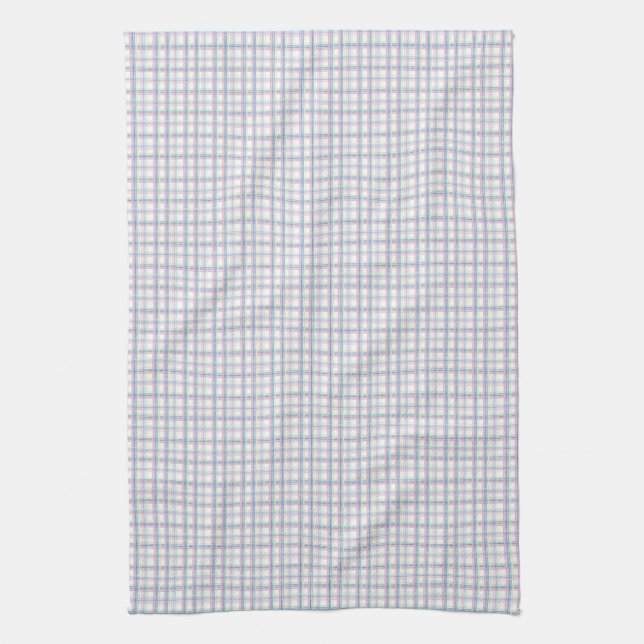Soft Pastel Plaid Tea Towel (Vertical)