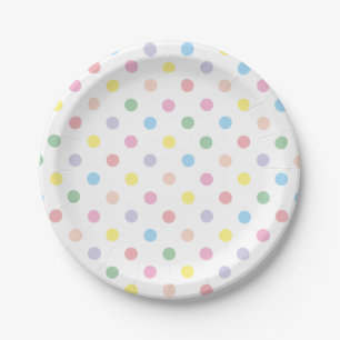 Soft Pastel Polka Dots Celebration Paper Plate